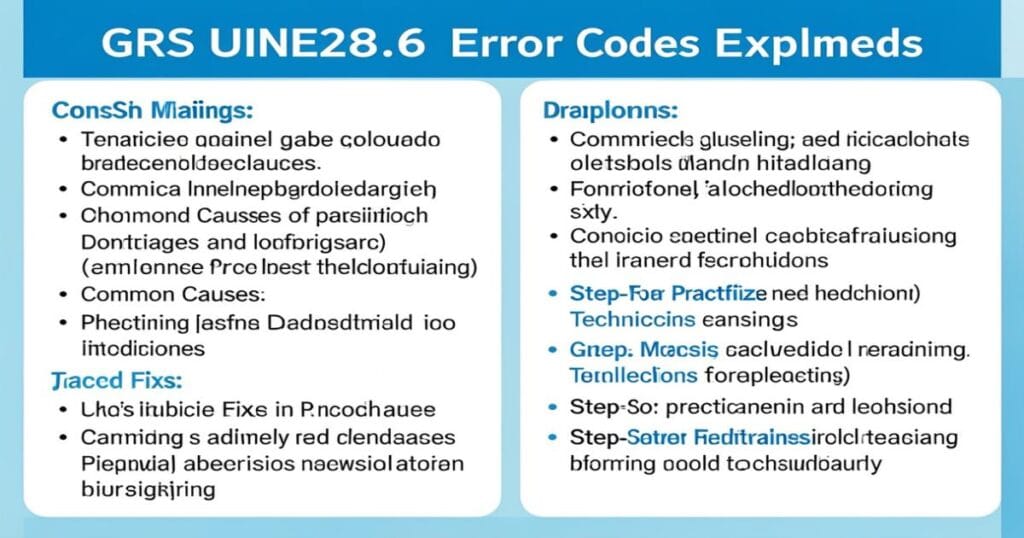 grs uine28.6 error codes