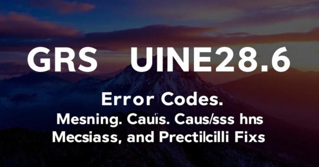 grs uine28.6 error codes